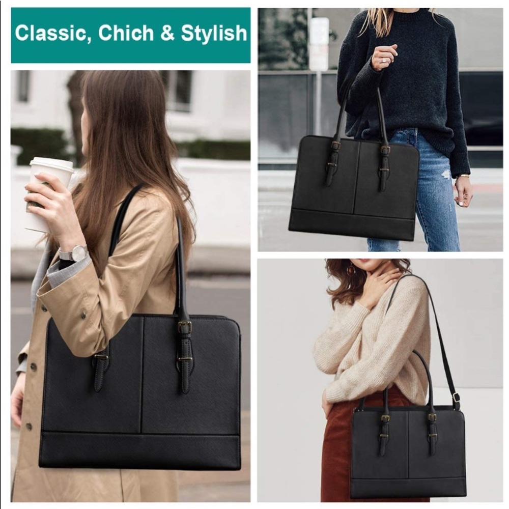 Black laptop purse